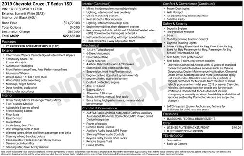2019 Chevrolet Cruze LT