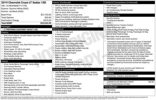 2019 Chevrolet Cruze LT