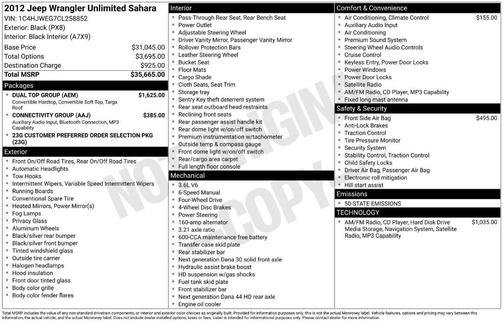 2012 Jeep Wrangler Unlimited Sahara