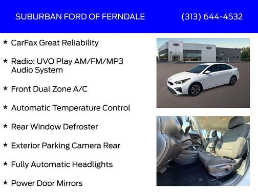 Clear White 2019 Kia Forte LXS