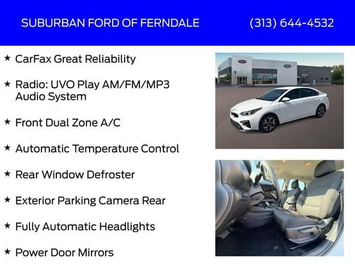 Clear White 2019 Kia Forte LXS