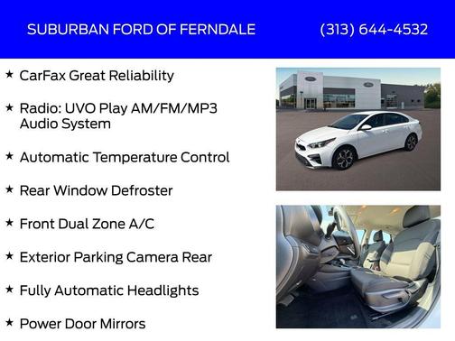 Clear White 2019 Kia Forte LXS
