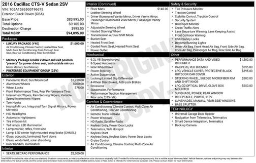 2016 Cadillac CTS-V Base