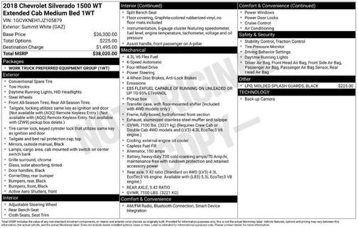 Summit White 2018 Chevrolet Silverado 1500 WT