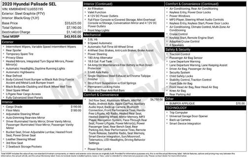 2020 Hyundai PALISADE SEL