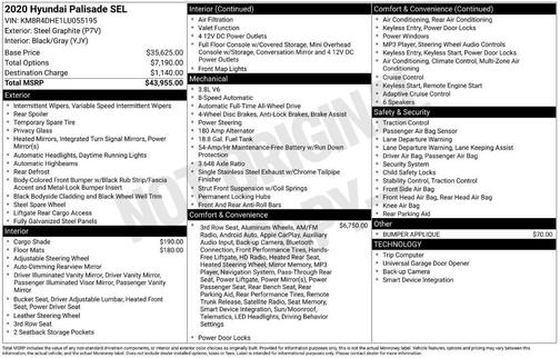 2020 Hyundai PALISADE SEL