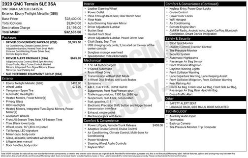 Ebony Twilight Metallic 2020 GMC Terrain SLE