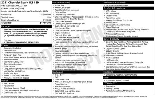 2021 Chevrolet Spark 1LT