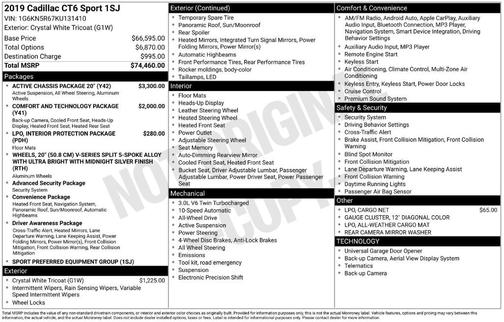 2019 Cadillac CT6 3.0 Twin Turbo Sport