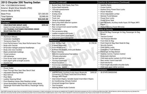 2012 Chrysler 200 Touring