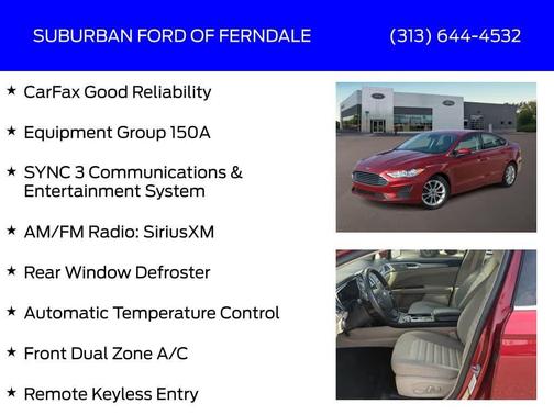 Ruby Red Metallic Tinted Clearcoat 2019 Ford Fusion SE