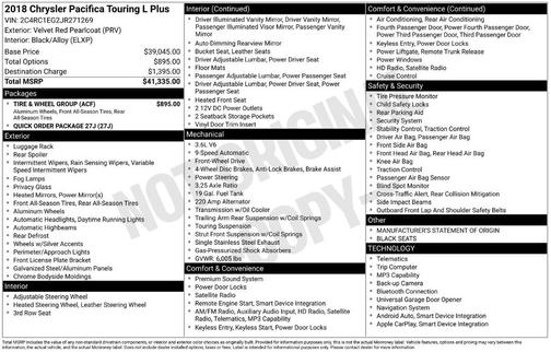 2018 Chrysler Pacifica Touring-L Plus