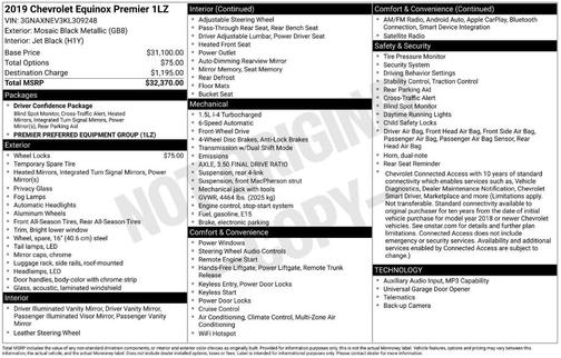 Mosaic Black Metallic 2019 Chevrolet Equinox Premier w/1LZ