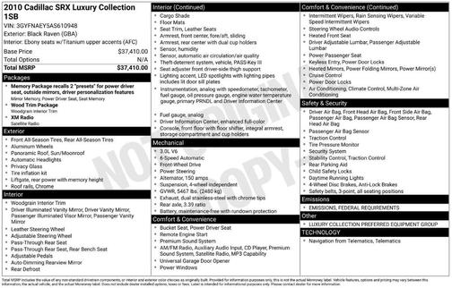 2010 Cadillac SRX Luxury Collection