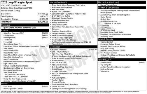 2023 Jeep Wrangler Sport