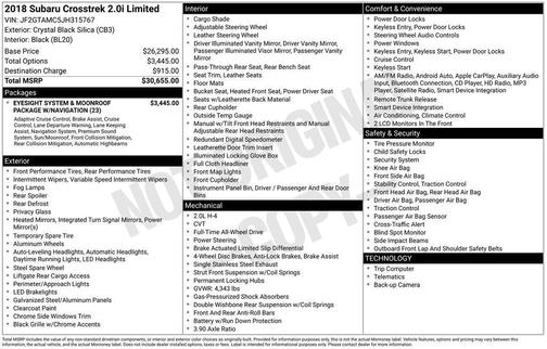 2018 Subaru Crosstrek 2.0i Limited