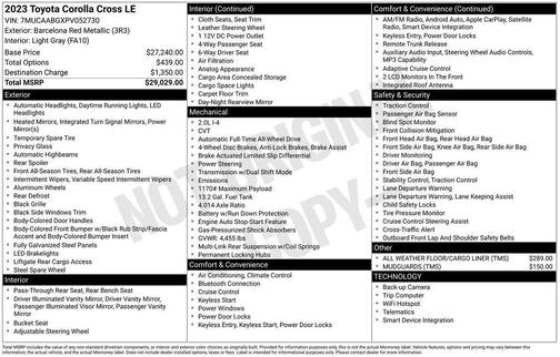 Barcelona Red Metallic 2023 Toyota Corolla Cross LE