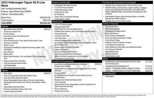 2023 Volkswagen Tiguan 2.0T SE R-Line Black
