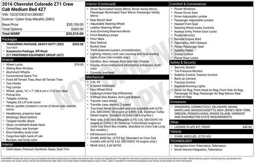 2016 Chevrolet Colorado Z71