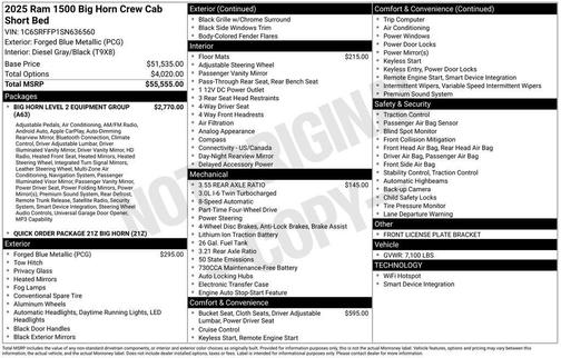 2025 RAM 1500 Big Horn/Lone Star