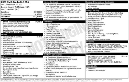 2023 GMC Acadia SLE