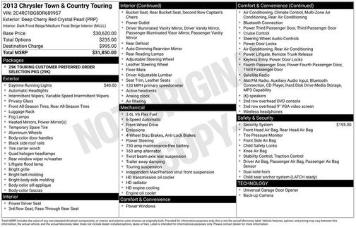 Deep Cherry Red Crystal 2013 Chrysler Town & Country Touring