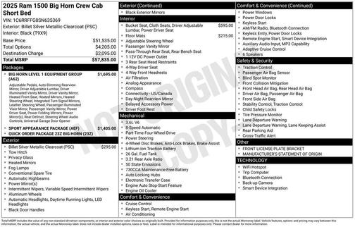 2025 RAM 1500 Big Horn/Lone Star
