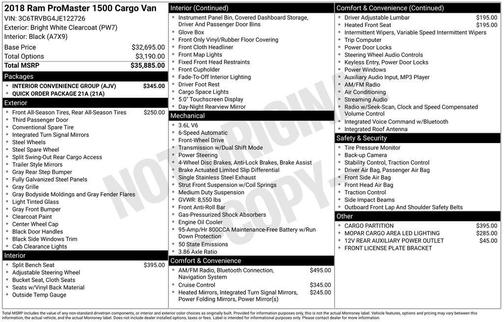 2018 RAM ProMaster 1500 Base