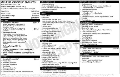 2026 Buick Enclave Sport Touring