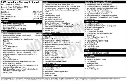 Velvet Red Pearlcoat 2023 Jeep Grand Cherokee L Limited