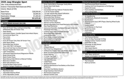 2020 Jeep Wrangler Sport