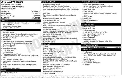 2015 Mazda Mazda6 i Touring