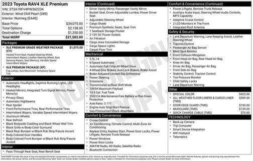 White 2023 Toyota RAV4 XLE Premium