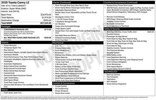 2020 Toyota Camry LE
