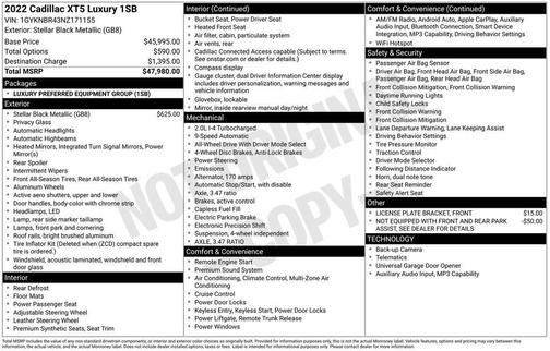 2022 Cadillac XT5 Luxury