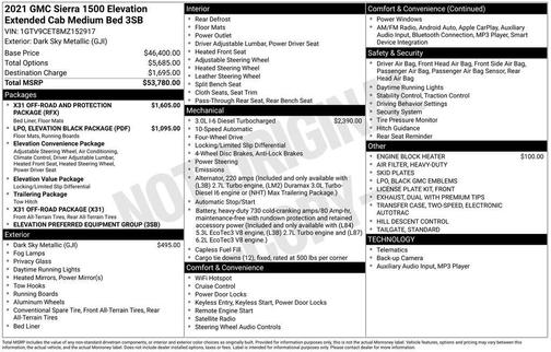 2021 GMC Sierra 1500 Elevation