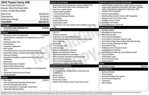 Wind Chill Pearl 2023 Toyota Camry XSE