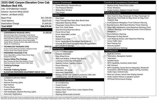 Summit White 2025 GMC Canyon Elevation