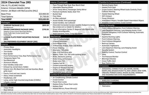 2024 Chevrolet Trax 2RS