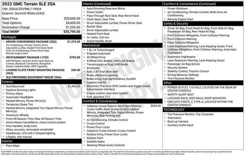 Summit White 2022 GMC Terrain SLE