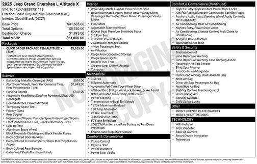 Gray Metallic 2025 Jeep Grand Cherokee L Laredo