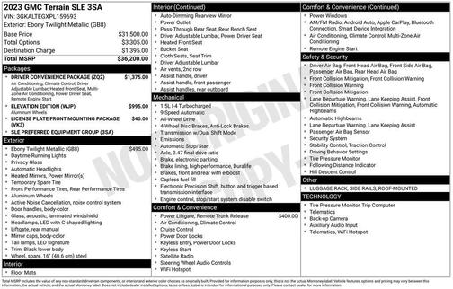 Ebony Twilight Metallic 2023 GMC Terrain SLE