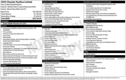2023 Chrysler Pacifica Limited