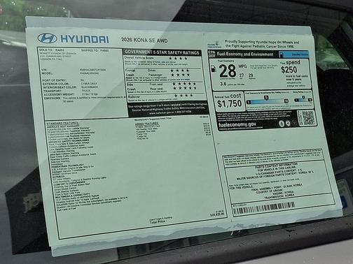 Cyber Gray Metallic 2026 Hyundai KONA SE