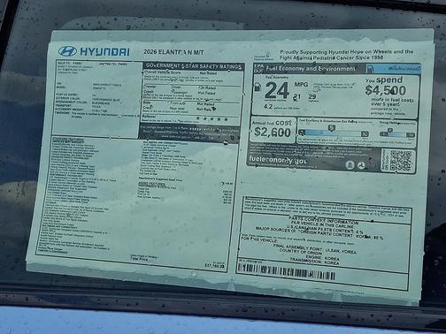 Performance Blue 2026 Hyundai ELANTRA N Base