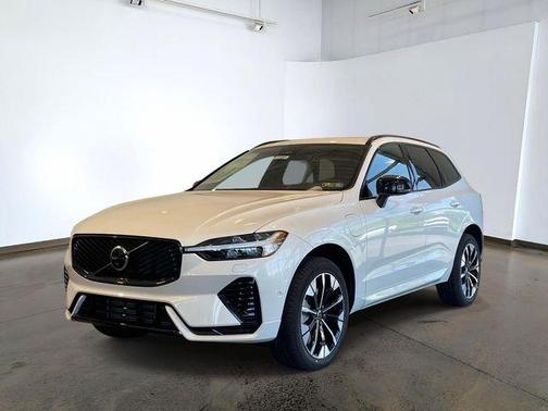 Crystal White Metallic 2026 Volvo XC60 Plug-In Hybrid Plus, T8 AWD Electric/Gasoline, Dark