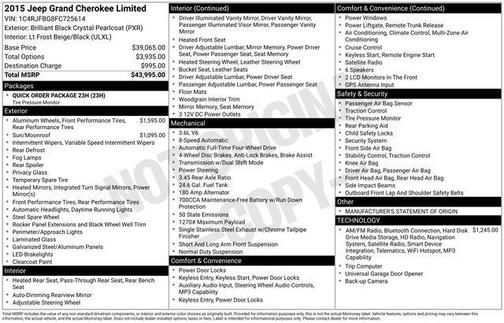 2015 Jeep Grand Cherokee Limited