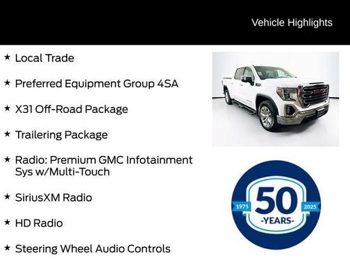 Summit White 2019 GMC Sierra 1500 SLT