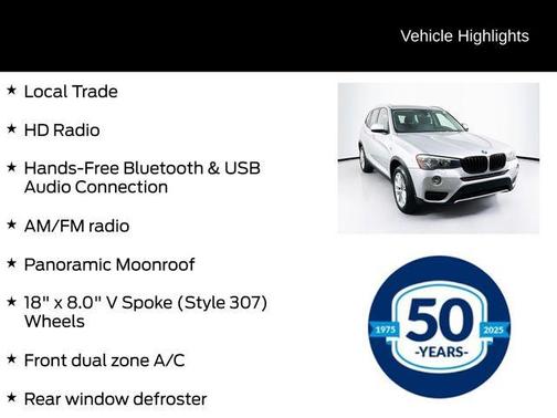Glacier Silver Metallic 2017 BMW X3 xDrive28i