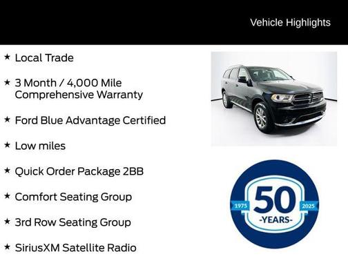 DB Black Crystal Clearcoat 2018 Dodge Durango SXT